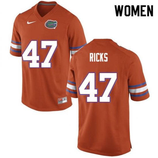 Women's Florida Gators #47 Isaac Ricks NCAA Nike Orange Authentic Stitched College Football Jersey UWO8762YI